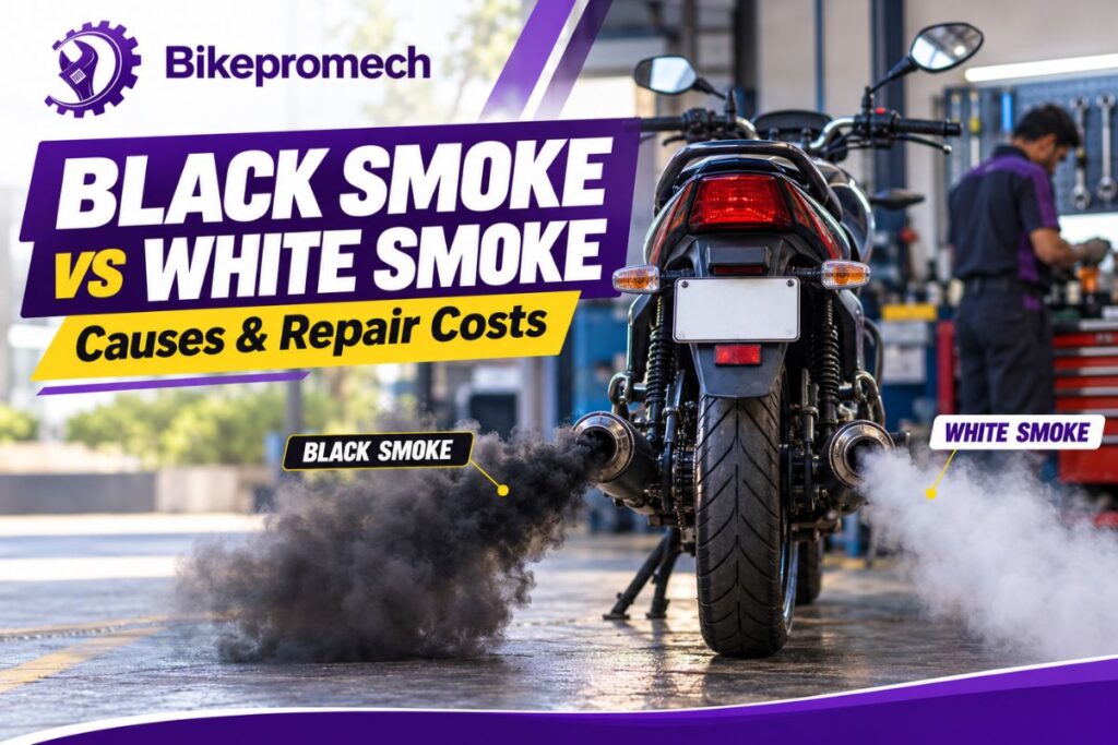 Black Smoke vs. White Smoke from Bike Exhaust: Causes and Repair Costs