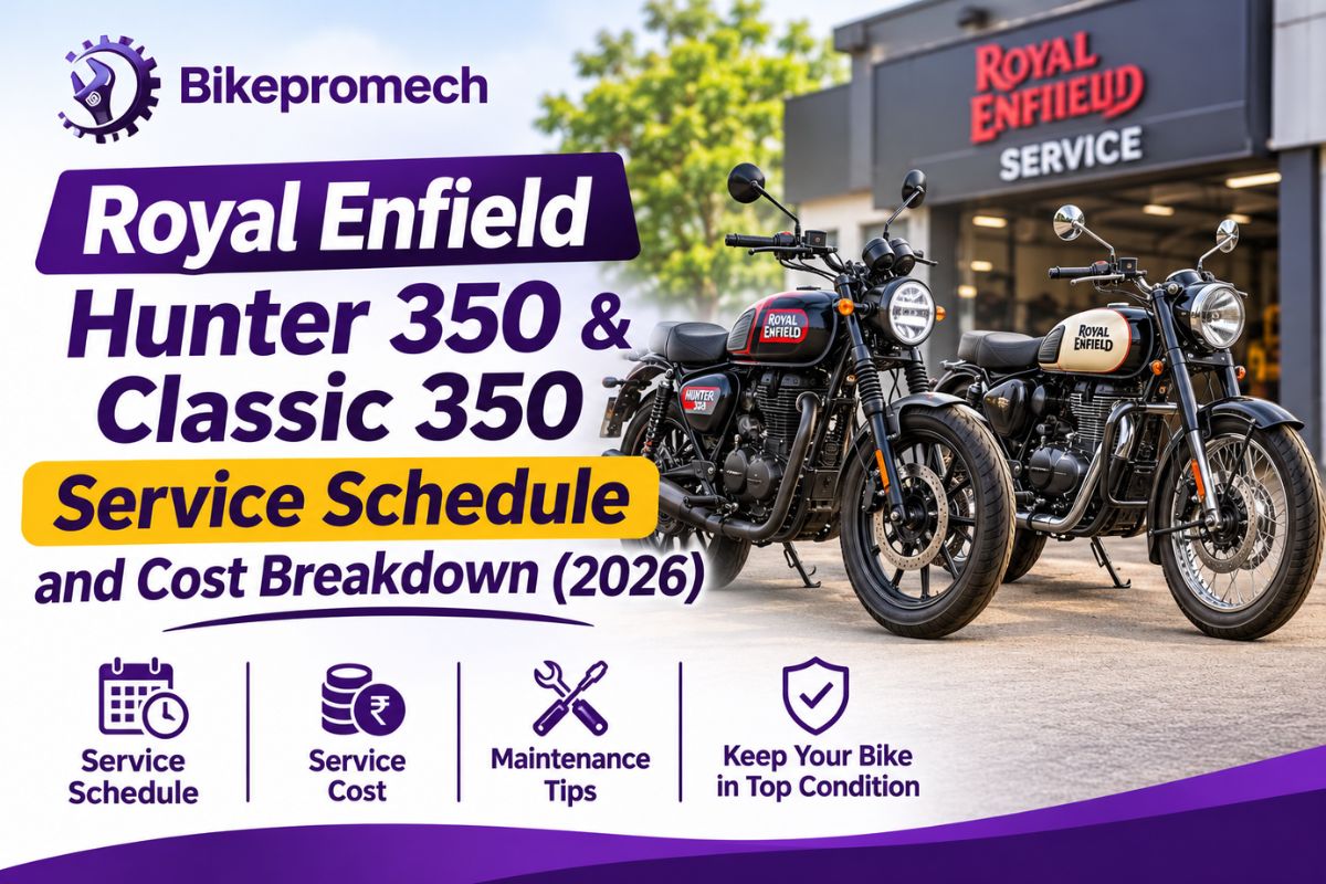 Royal Enfield Hunter 350 & Classic 350 Service Schedule and Cost Breakdown (2026)